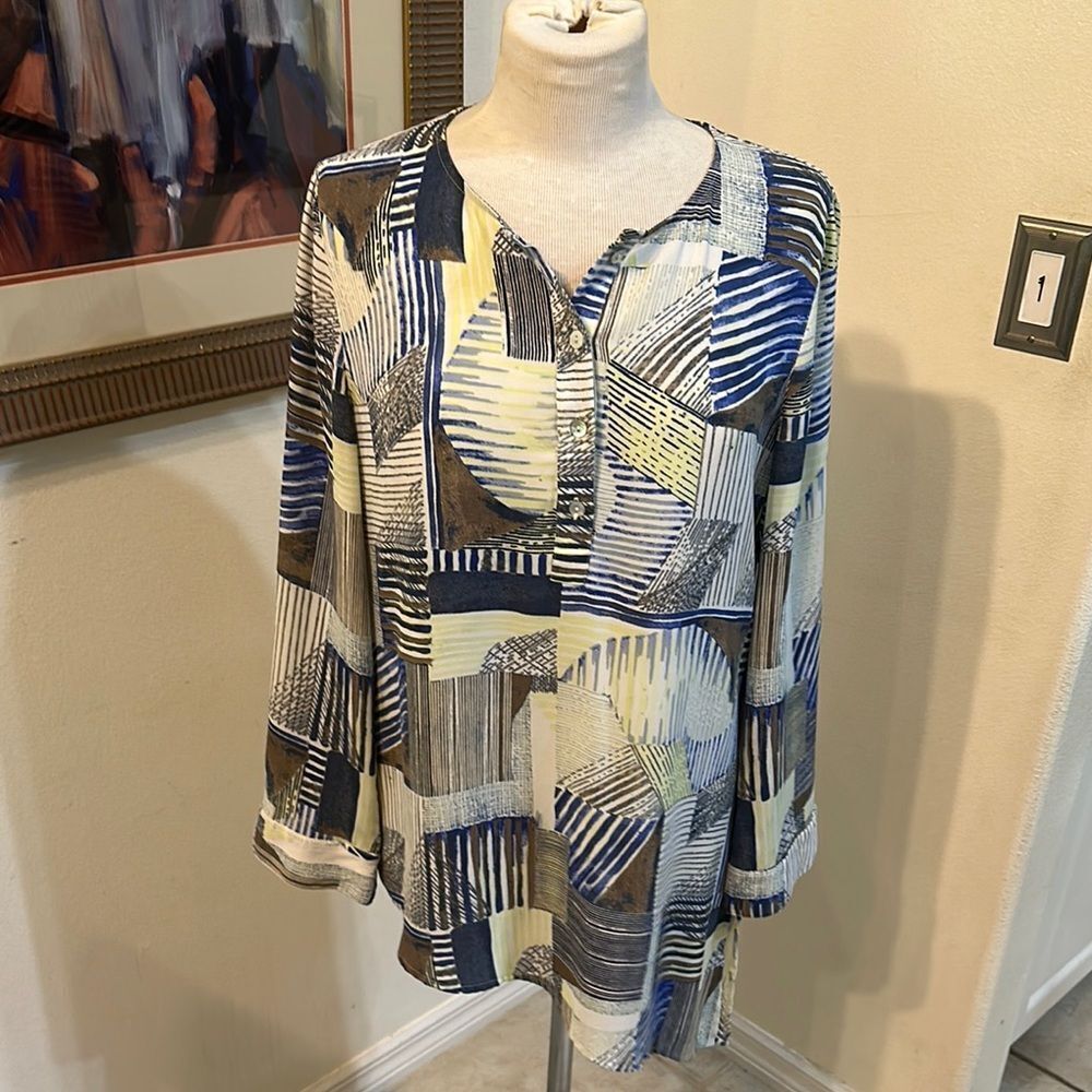 Chico’s Abstract Patterned Asymmetrical Hem Women… - image 5